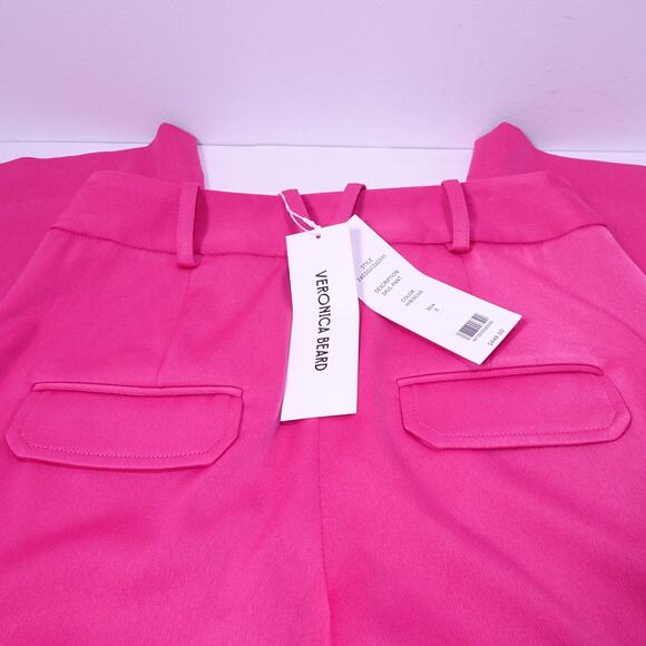 Veronica Beard Women's Saul Pant Hibiscus Satin Utility Wide Leg Pants 4 NWT 448 - Picture 12 of 12